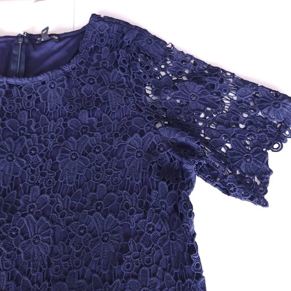 Nina Leonard Navy Blue Lace Dress, Plus size 3X - Picture 5 of 16